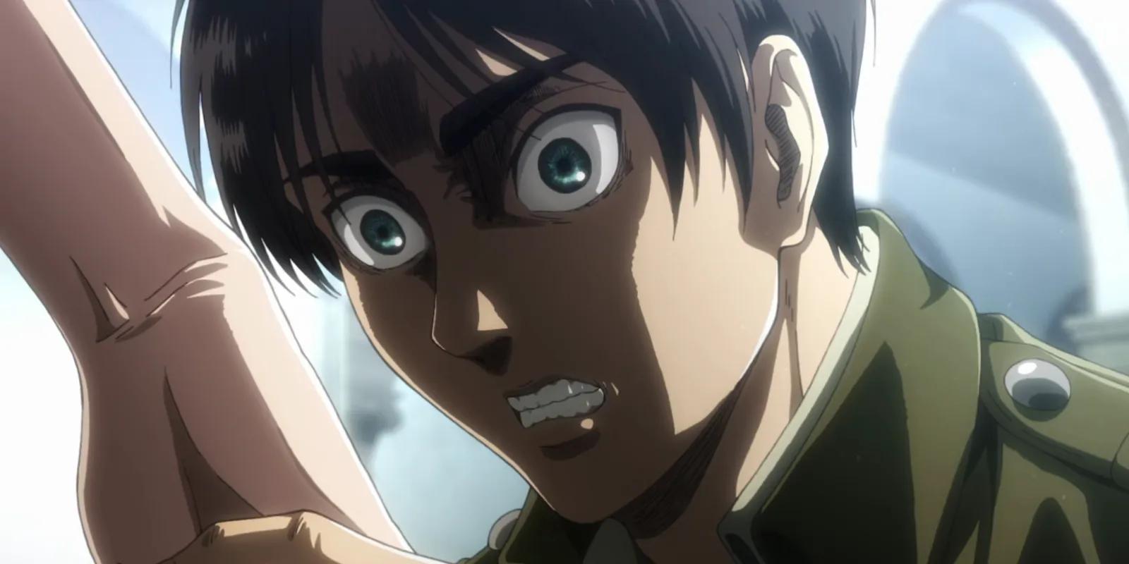 Eren kisses Historia's hand at the memorial ceremony for the dead of Shiganshina